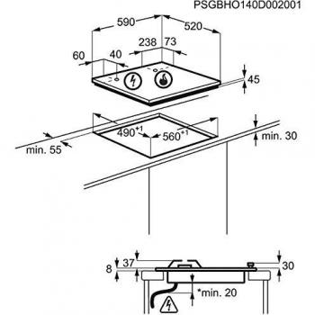 Piano de Cocina a Gas Electrolux KGS6434SX 4 Fuegos 60 cm Acero Inoxidable Antihuellas