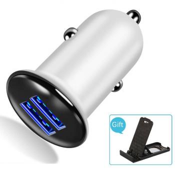Cargador Mini USB Dual 3.1A para Coche, Mechero Universal para Motocicleta, Camión, Furgoneta, ATV y Barco - Compatible con iPhone 11, X, 8,