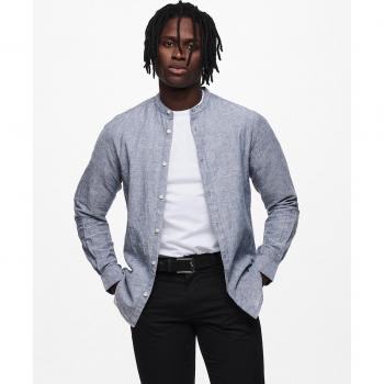 Only & Sons Caiden Long-Sleeved Solid Linen Shirt