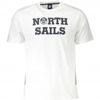 North Sails Men's XL Elegant White Printed Round Neck T-Shirt