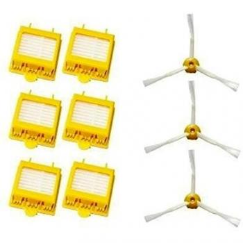LETS SHOPPING iRobot Roomba serie 700 760 770 780 Kit de accesorios-Incluye 6 filtros HEPA y 3 3-Armed Side Brush