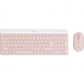 Combo Inalámbrico Logitech MK470 - Teclado y Ratón Slim, Rosa, 2.4 GHz, QWERTY US Internacional