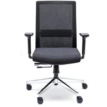 Silla de Oficina Ergonómica Euromof Niza Negra con Respaldo de Malla