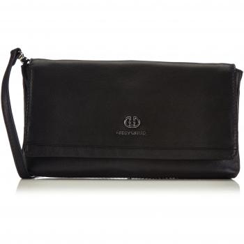 Gerry Weber Piacenza Clutch - Bolso de mano de cuero mujer, color negro, talla 26x14x3 cm