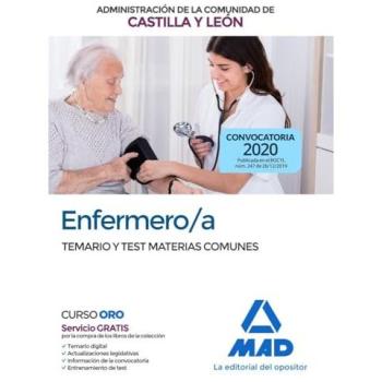 Enfermero/a de la Administración de la Comunidad de Castilla y León. Temario y test materias comunes