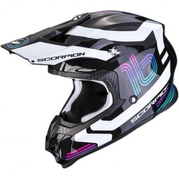 Casco de motocross SCORPION VX-16 Evo Air Tub metal negro / blanco