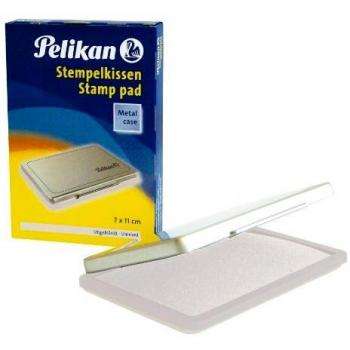 Pelikan 331264 - Almohadilla sin tinta para sellos, tamaño mediano, 70 mm x 110 mm, tinta no incluida, color neutro metal