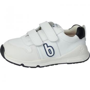 Biomecanics 231005 Zapatillas deportivas de niños de piel azul marino con cierre autoadhesivo