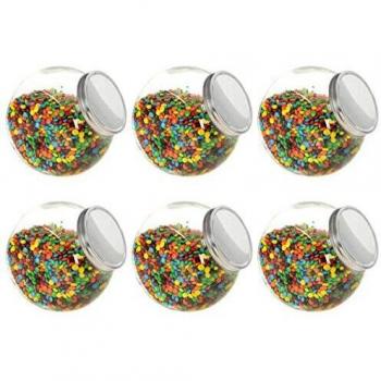 vidaXL 6 tarros de cristal para caramelos, tarros para conservas, especias, caramelos, 10,5 x 12 x 17 cm, 2200 ml