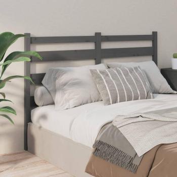 Cabecero para cama de madera maciza de pino gris 141x4x100 cm
