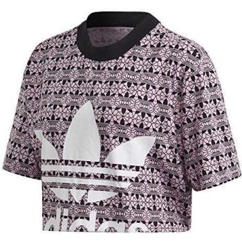 adidas AOP tee (CP) Camiseta de Manga Corta, Mujer, Magic Berry/Black, 38