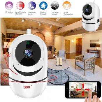 Cámara de Seguridad WI-FI 360° Inalámbrica HD 1080P con Audio Bidireccional y Visión Nocturna - Cámara CCTV para el Hogar