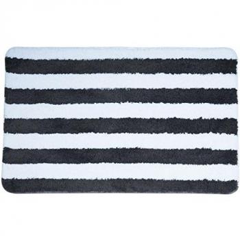 Alfombra de Baño Antideslizante de Microfibra Deauville Gris 80 x 50 cm - Suave al Tacto