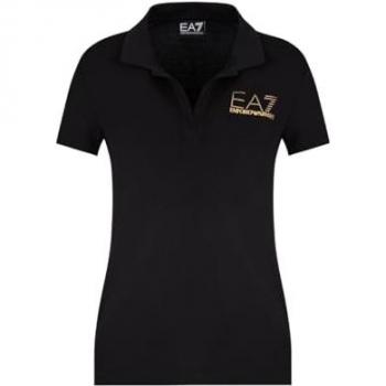 EA7 Emporio Armani Women's Black Short Sleeve Polo Shirt Size S