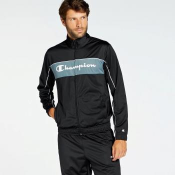 Chándal Champion Hombre Poliéster Negro 218100-KK001 NBK con Big Logo Classic Full Zip en colores negro, gris y blanco - Talla S
