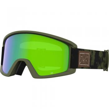 Máscara de esquí y snow Giro Semi verde oscuro camuflaje con lente espejada verde