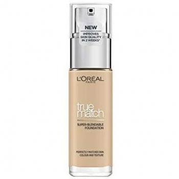L'Oreal Paris True Match Super-Blendable Foundation 1.5N Linen, 30 ml, Skincare Infused With Hyaluronic Acid, SPF 17, Available In 40 Shades