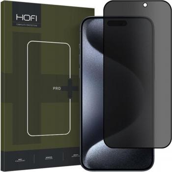 Protector de Pantalla de Cristal Templado Hofi Anti Spy Pro+ Privacy para iPhone 15 Pro Max - Borde Negro