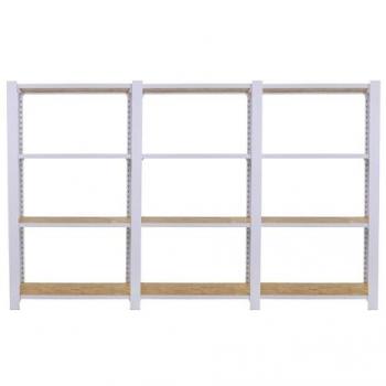 Estantería Industrial Simonrack OFFICLICK 4/300, Madera OSB y Metal, Blanco/Brown, 1500x2400x300 mm, 4 Alturas