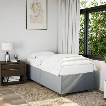 Estructura de cama de tela gris claro 90x200 cm Vidaxl