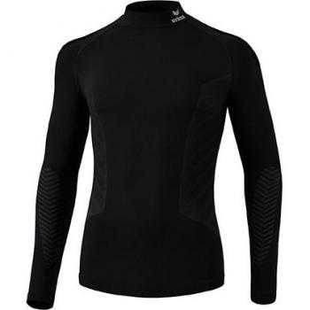 Erima Athletic Long Sleeve Compression Jersey with High Neck for Men, Black, Size L
