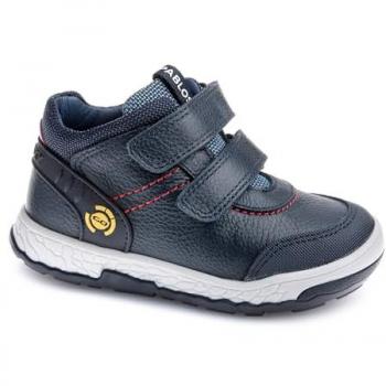 Botas Pablosky para Niño de Piel y Textil Técnico con Cierre Velcro Azul
