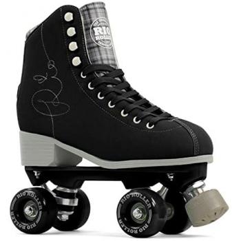 Rio Roller Quad Patines 4 Ruedas Signature S Negro, Juvenil Unisex, Talla 37
