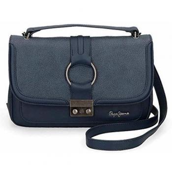 Pepe Jeans Daphne Bandolera con solapa Azul 28x16,5x13 cms Piel Sintética
