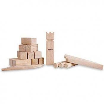 Kubb Original Premium Game with Red King - Rubberwood Edition by BEX