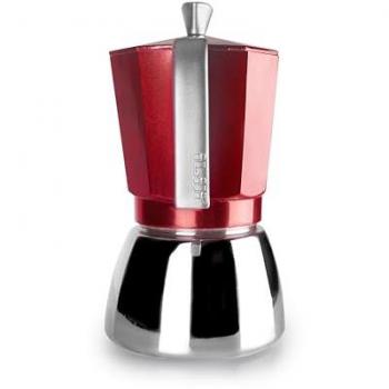 Cafetera Italiana Express Elba Red 12 Tazas, 600 ml, Aluminio Fundido, Base de Acero Inoxidable, Apta para Inducción