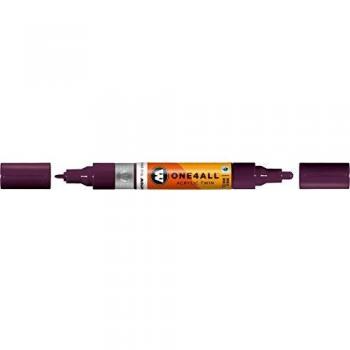 Marcador Permanente Molotow One4All Acrílico Twin Recargable 1,5 y 4 mm Violeta
