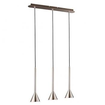 Lámpara Colgante Moderna de Níquel Satinado con 3 Luces LED GU10 - Italux Anela SN