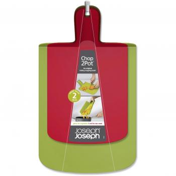 Joseph Joseph Chop2Pot Plus Plegable Tabla de Cortar, Verde/Rojo, Juego de 2