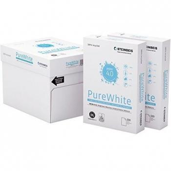 Steinbeis PureWhite - Papel multifuncion DIN A4 - 5 x 500 hojas, 80 g/m², color blanco