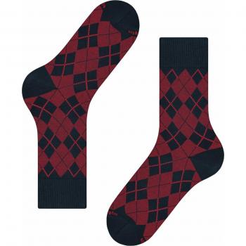 Burlington Men's Carrington Cotton Argyle Socks, Red, Size 6.5-11