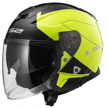 LS2 305212054L OF521 Casco Infinity Beyond Negro Hi, Color Vis Amarillo, Tamaño L