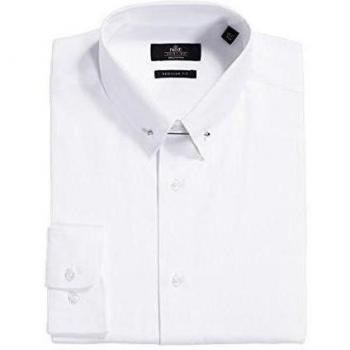 next Hombre Camisa Con Alfiler De Cuello De Algodón Lujosa Formal Casual