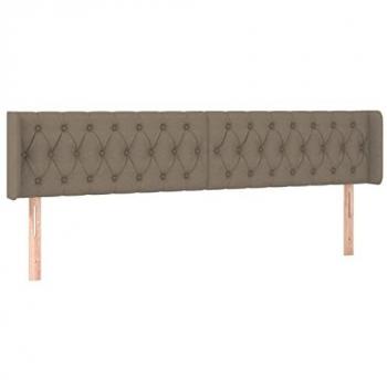 Cabecero tapizado con LED gris taupe 203x16x78/88 cm