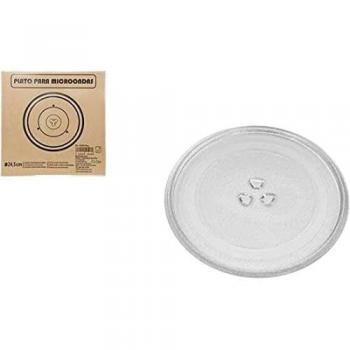 Set de 4 Fiambreras Rectangulares de Vidrio Borosilicatado con Tapas (370-600-1000-1500ml) y Plato para Microondas de Cristal Ø 24,5cm