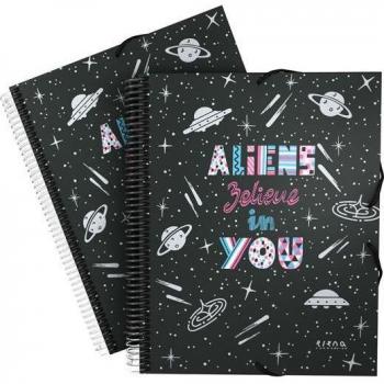 Grafoplás Maxiplas EC3.PP Aliens Carpeta con 30 Fundas DIN-A4