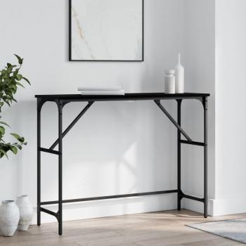 Mesa consola de madera de ingeniería 100x32x75 cm - Negro, Roble Sonoma, Roble ahumado - Mesa de sofá y entrada para salón, mueble recibidor y mesita auxiliar