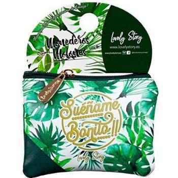 LOVELY STORY MN0799, MONEDERO ESTAMPADO JUNGLA CON EL MENSAJE: SUEÑAME BONITO Unisex niños, S