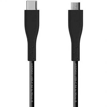 AISENS A107-0350 - Cable USB 2.0 3A, Tipo USB-C Macho a Micro B Macho, Negro, 2.0 Metros