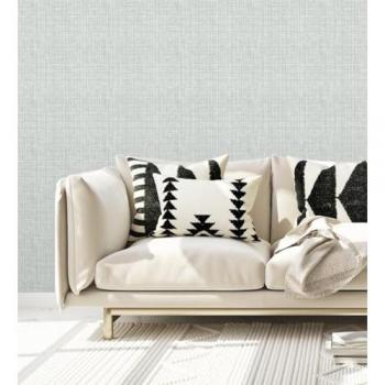 Papel Pintado Vinílico Ecológico Tejido de Lino Texturizado en Relieve Grises y Blancos - Rollo de 10 m x 0,52 m