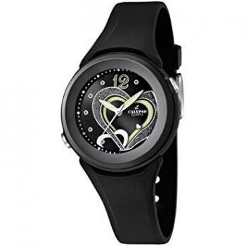 Calypso Women's Quartz Watch with Black Dial Analogue Display and Black Plastic Strap K5576/6