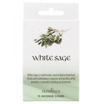 Conos de incienso de salvia blanca Elements (Caja De 12 Paquetes)