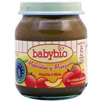 BabyBio - Potito Melocotón y Manzana Babybio 130 gr 4m+