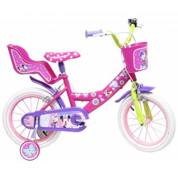 Disney - Bicicleta con ruedines y asiento para muñecas