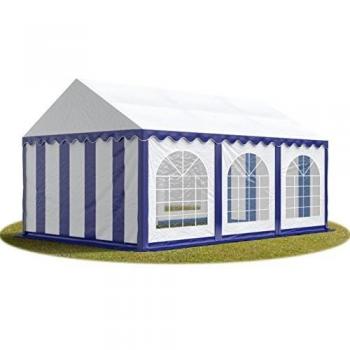 Carpa de Fiesta 3x6 m PVC 750 Impermeable con Base Reforzada Azul-Blanco