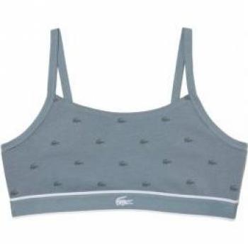 Sujetador Deportivo Estampado Gris Lacoste para Mujer con diseño moderno, ajuste cómodo, soporte medio, tejido transpirable y el logotipo de Lacoste en la parte frontal